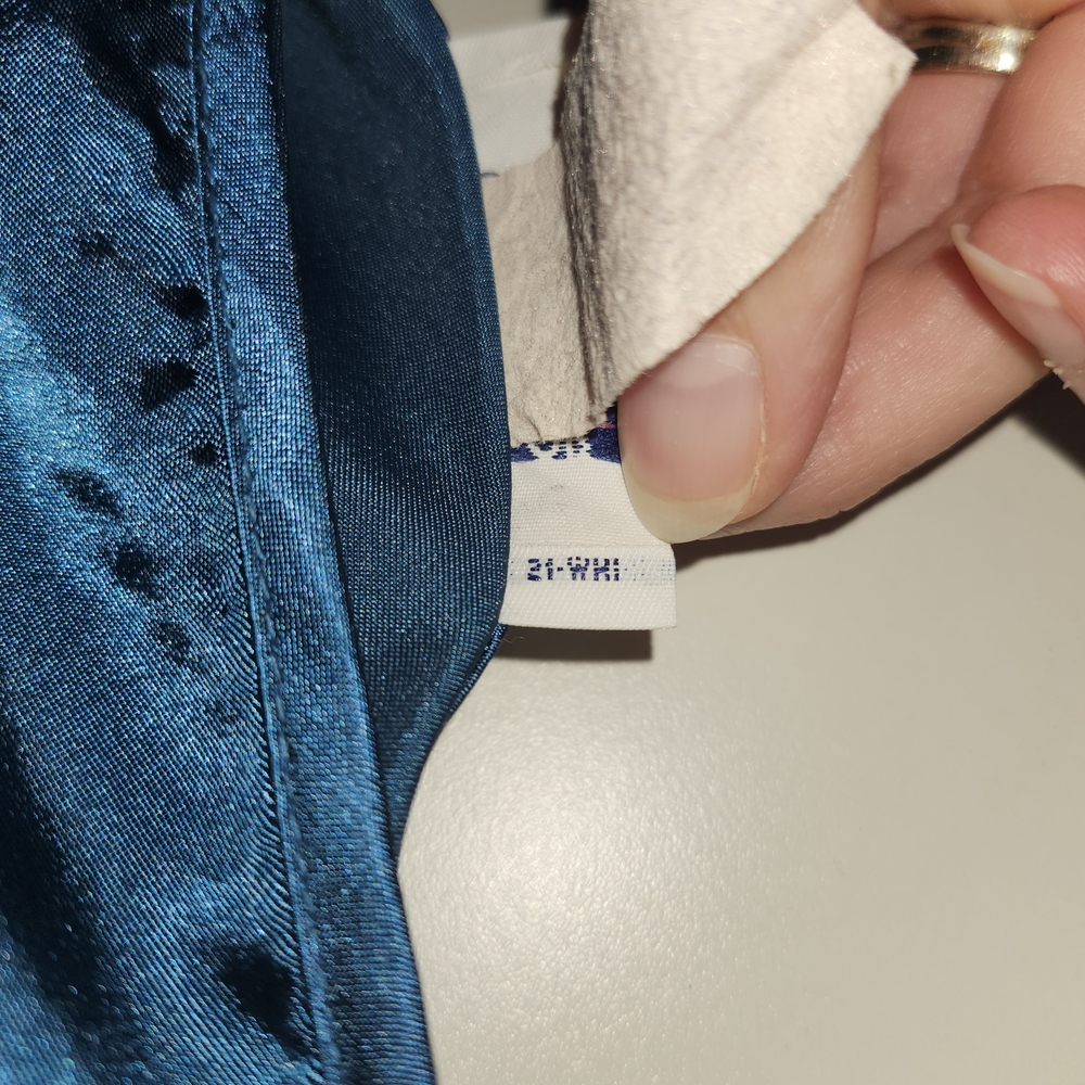 Vintage Honors Intimates Slip Nightgown Size S Deep V Back Teal Y2K Glam - Picture 5 of 11